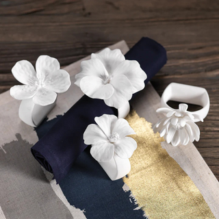 Assorted Bone China Flower Napkin Ring
