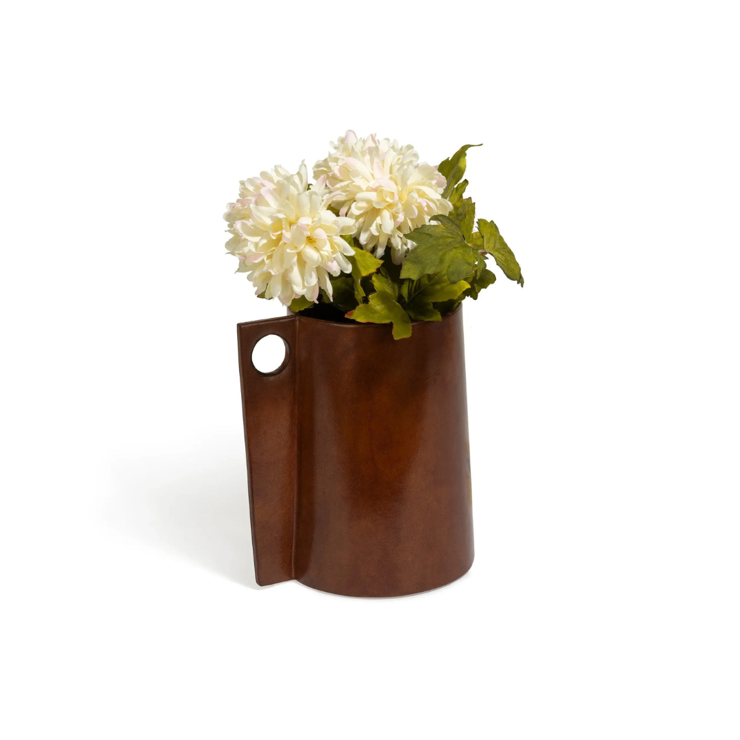 Milan Leather Vase-Large - Thumbnail 2
