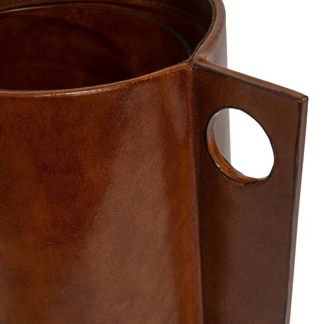 Milan Leather Vase-Large - Thumbnail 4