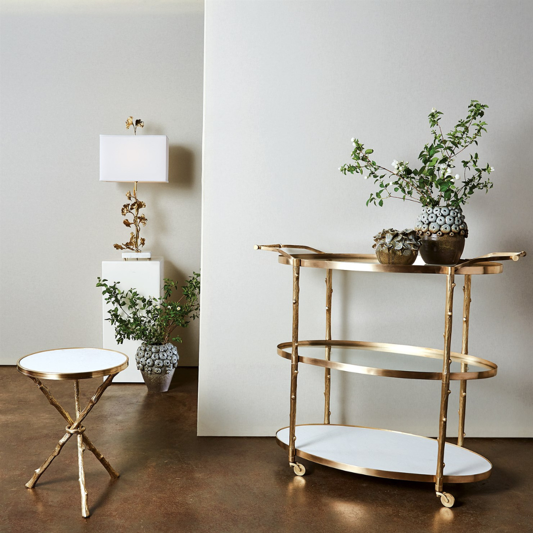 Brass & Marble Twig Table - Thumbnail 2