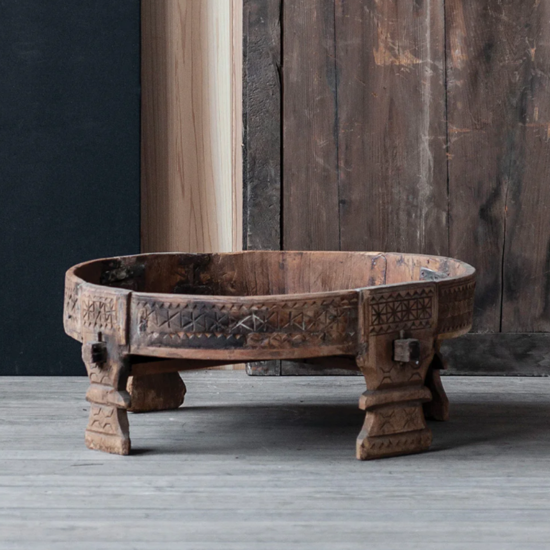 Christopher Collection Carved Village Grinding Table