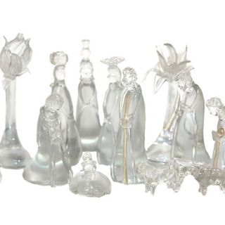 Murano Glass Nativity Scene by Ermanno Nason (19 Pieces)
