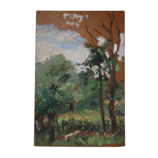 Mid 20th Century French Forest Greens Paintings
