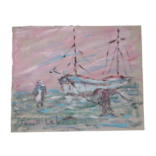 20th Century French Pink Skies Painting
