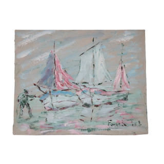 20th Century French Set Sail Painting
