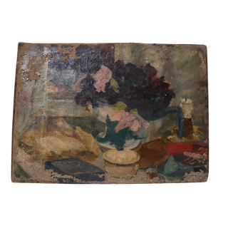 Mid 20th Century French Floral Still Life Painting
