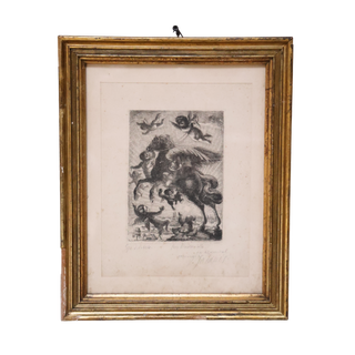 18th Century French Pegasus Engraving
