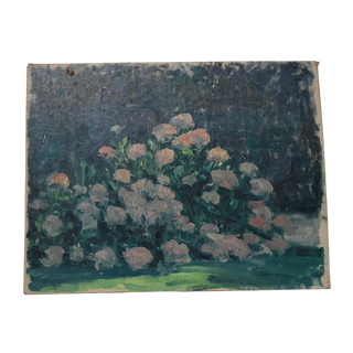 Mid 20th Century French Pink Hydrangeas Painting

