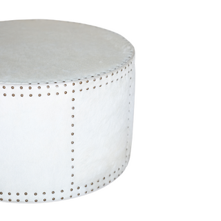 Oliver Leather Drum Ottoman (Natural) by Lee Industries
