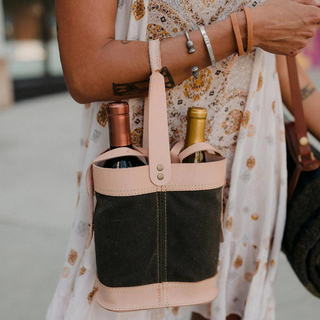Napa Double Wine Tote (Natural & Olive) by Rustico
