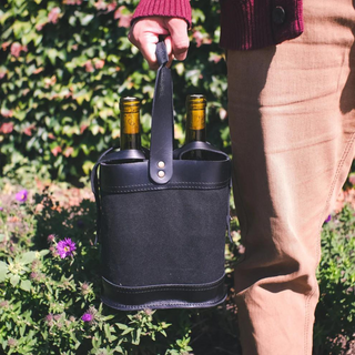Napa Double Wine Tote (Black & Black) by Rustico
