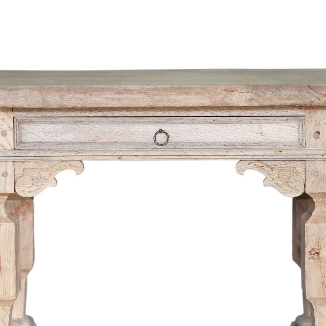 19th Century Danish Solid Oak Writing Table - Thumbnail 3