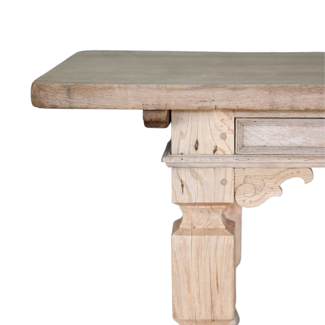 19th Century Danish Solid Oak Writing Table - Thumbnail 2