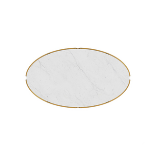 Iron and Stone Oval Coffee Table
