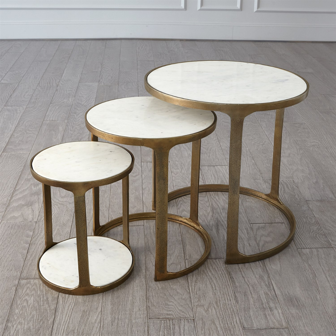Marble Top Nesting Tables (Set of 3)
