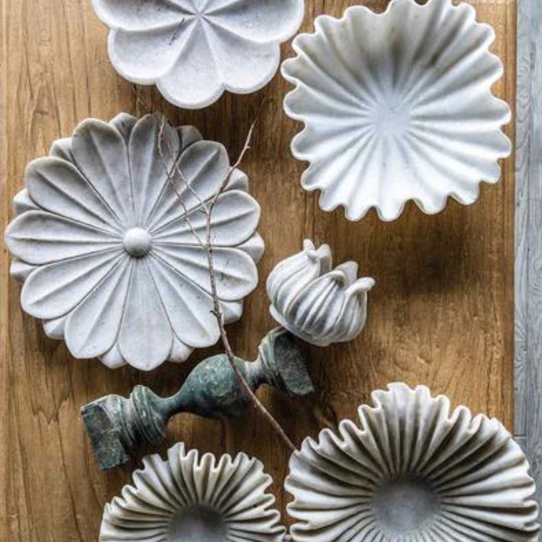 Marble Lotus Flower Planter - Thumbnail 2