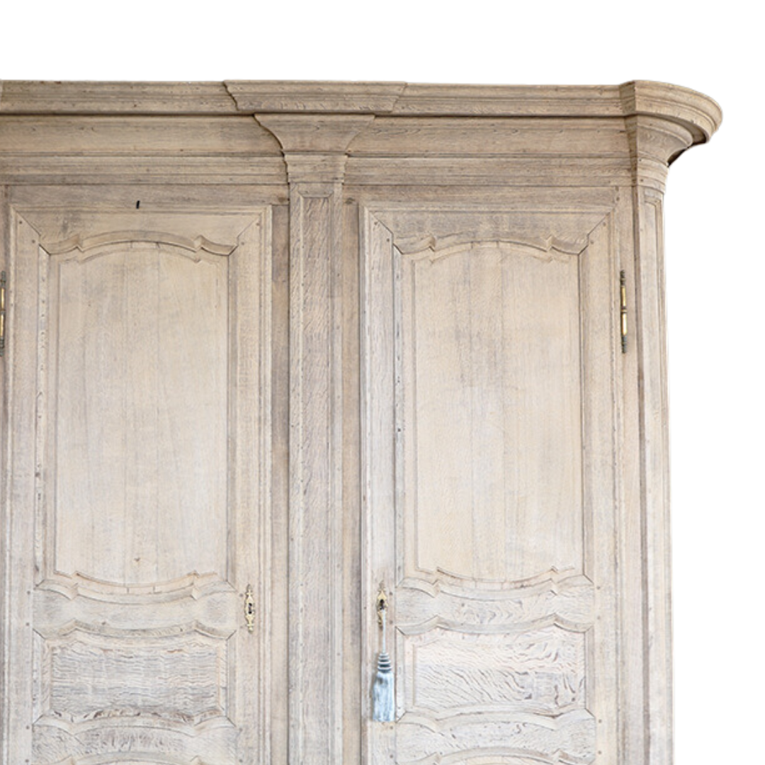 1800s French Bleached Oak Armoire - Thumbnail 4