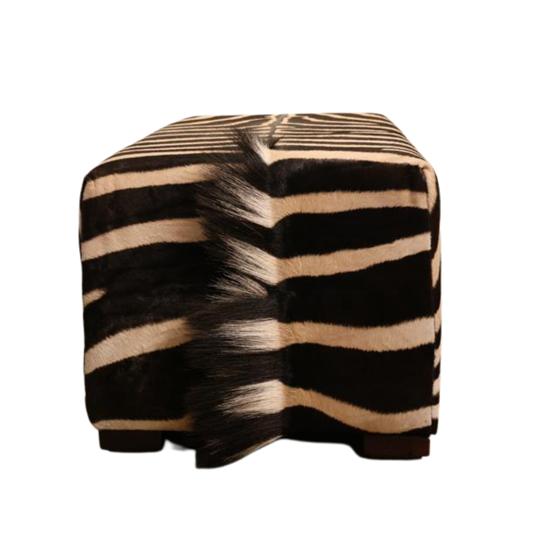 Christopher Collection Zebra Ottoman - Thumbnail 3
