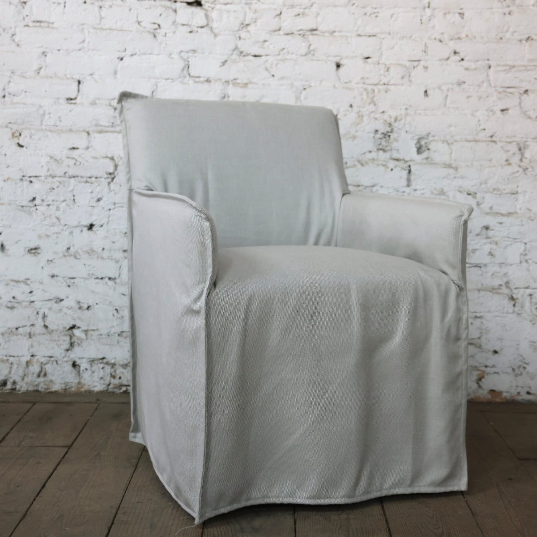 Jasmine Outdoor Slipcovered Armless Chair - Thumbnail 4