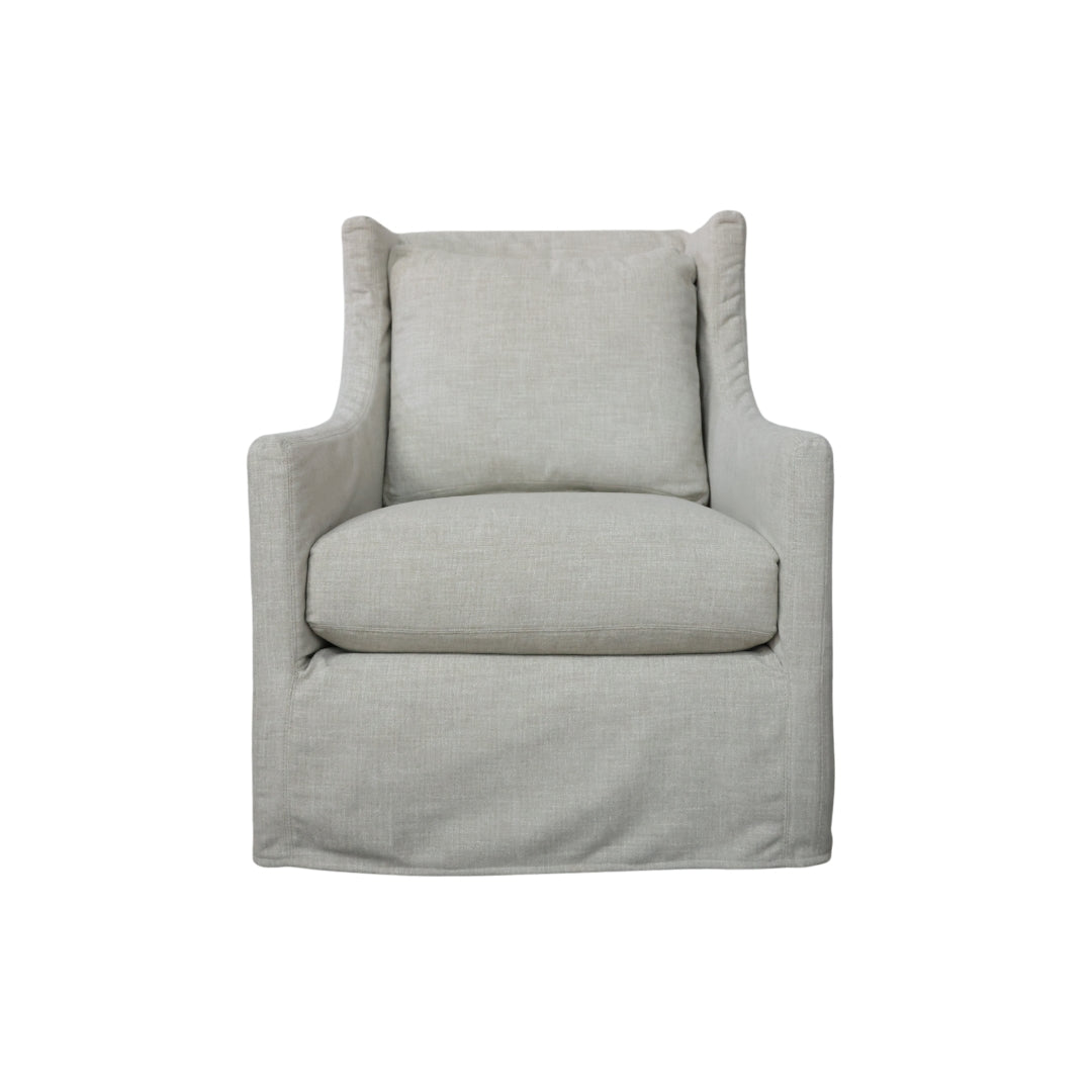 Lotus Outdoor Slipcovered Swivel Chair - Thumbnail 2