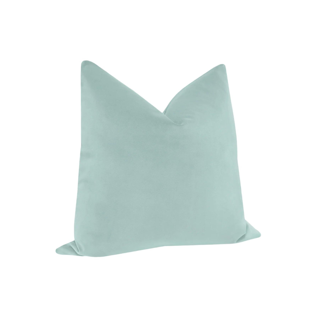 Spa Blue Signature Velvet Pillow - Thumbnail 2