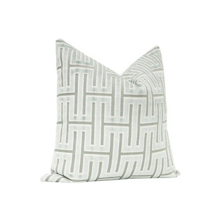 Grecian Cut Velvet Spa Blue Pillow
