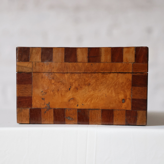 19th Century French Inlaid Oak Tea Box
