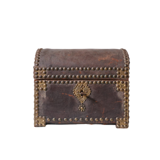 19th Century Spanish Leather Studded Box
