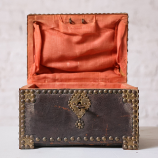 19th Century Spanish Leather Studded Box
