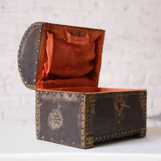 19th Century Spanish Leather Studded Box
