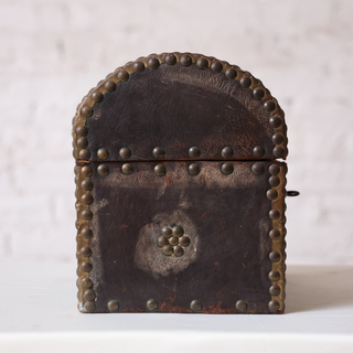 19th Century Spanish Leather Studded Box
