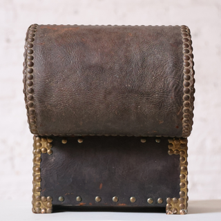 19th Century Spanish Leather Studded Box
