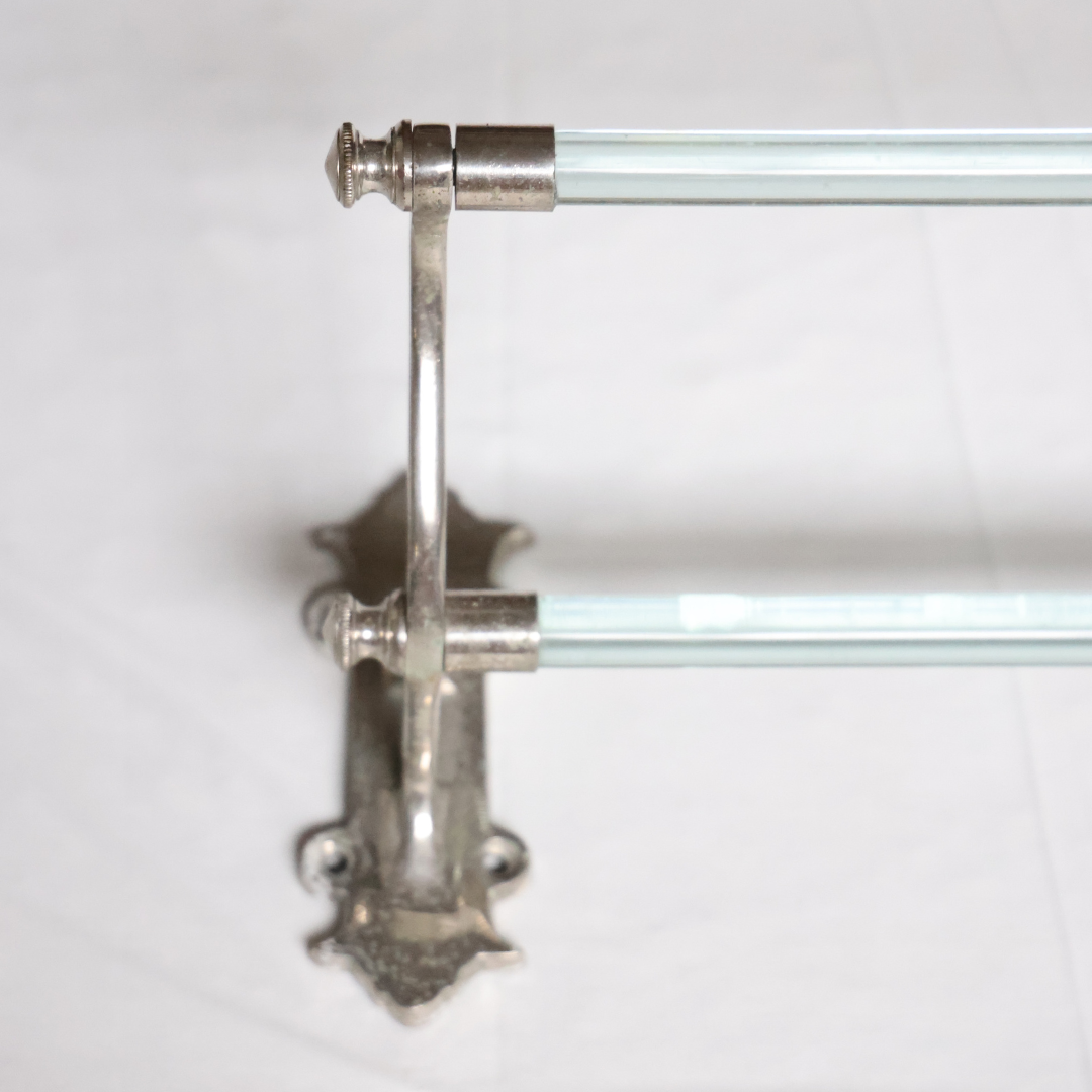 20th Century French Glass & Metal Towel Holder - Thumbnail 5