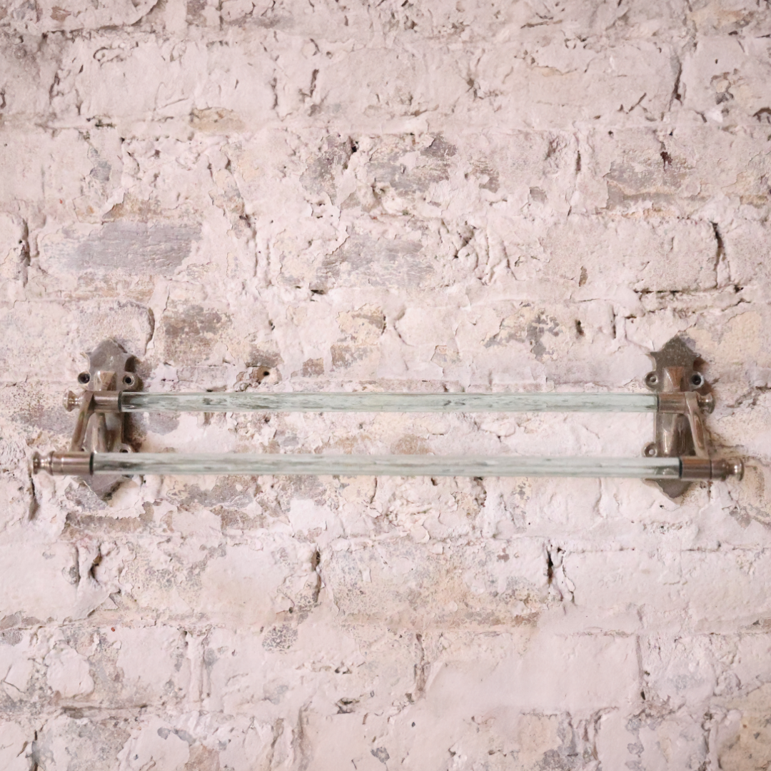 20th Century French Glass & Metal Towel Holder - Thumbnail 3