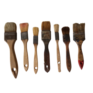 Early 20th Century French Wide Paint Brushes (Set of 7)
