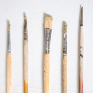 Early 20th Century French Skinny Paint Brushes (Set of 8)
