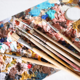 Early 20th Century French Skinny Paint Brushes (Set of 8)
