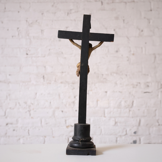 19th Century Large Black Crucifix
