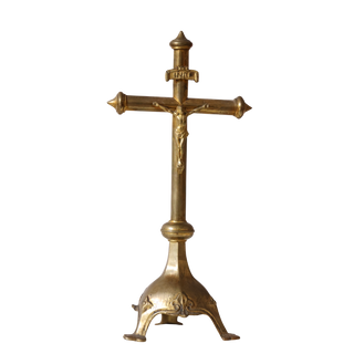 20th Century Small Brass Crucifix
