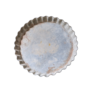20th Century French Tin Scalloped Tray
