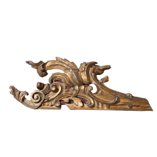 18th Century French Gilded Plaster Fragment
