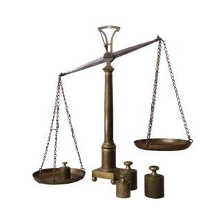 18th Century French Brass Scale and Weights
