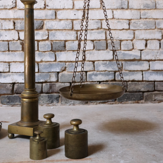 18th Century French Brass Scale and Weights
