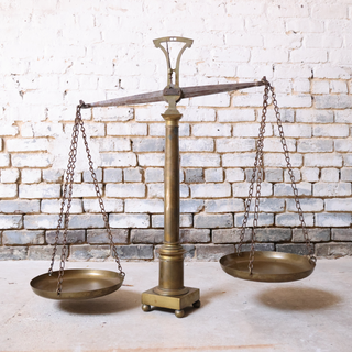 18th Century French Brass Scale and Weights
