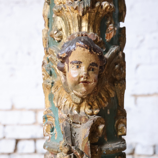 18th Century Painted and Parcel Gilt Columns (Set of 2)
