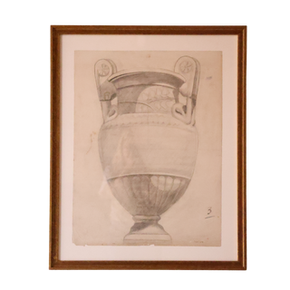 20th Century French Graphite Urn Drawing (D)
