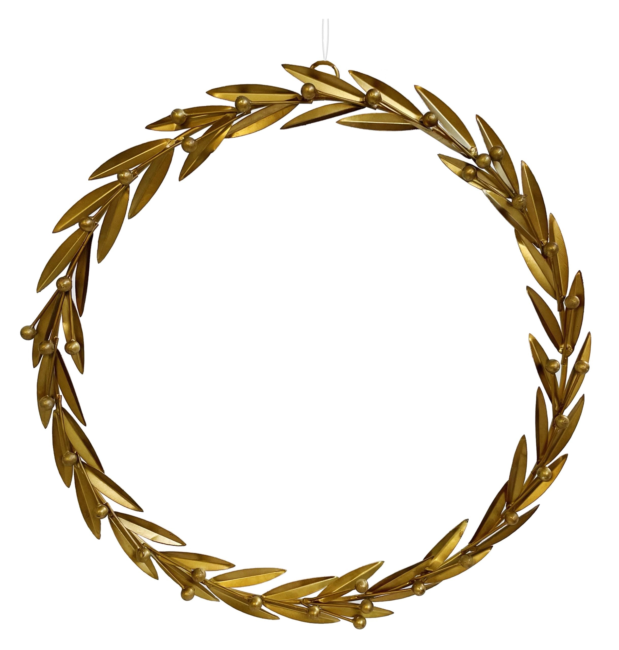 Gold Metal Mistletoe Wreath