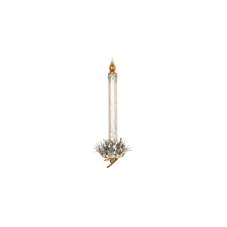 Frosted Ivory Glass Taper Candle Clip on Ornament (Small)
