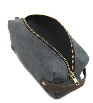 High Line Large Waxed Canvas Toiletry Bag (Grey) by Rustico
