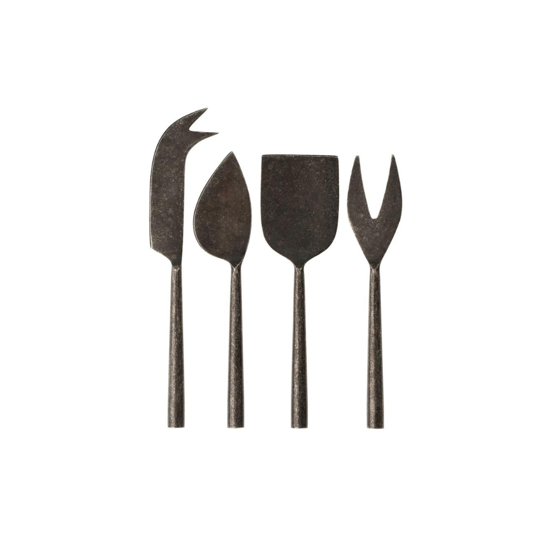 Tides Tumbled Black Cheese Knives (Set of 4)